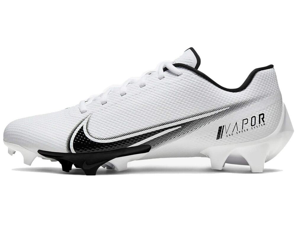 NIKE VAPOR EDGE SPEED 360 MENS FOOTBALL CLEAT CD0082-100 SIZE 8 WHITE/BLACK